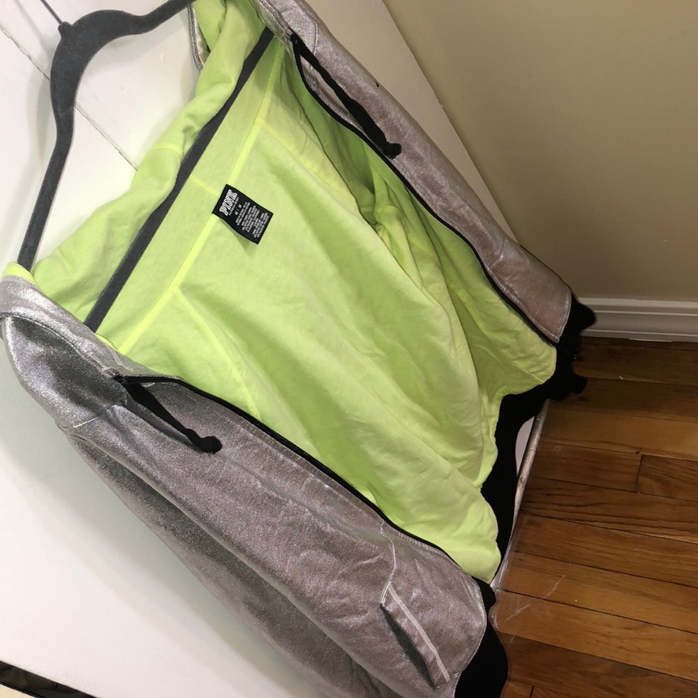 Silver PINK Zip-Up Hoodie